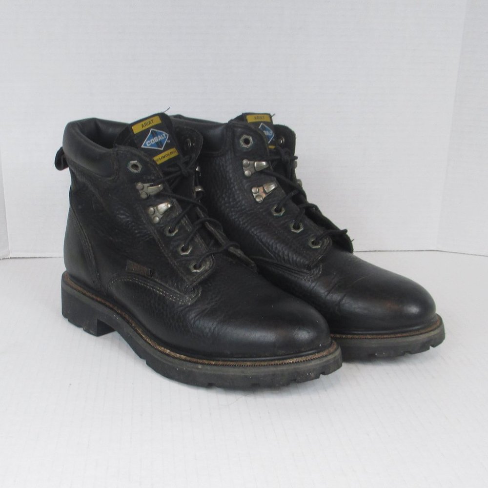 Ariat Women’s Cobalt Technology Padded Collar Black Leather Work Boot Size 8.5B